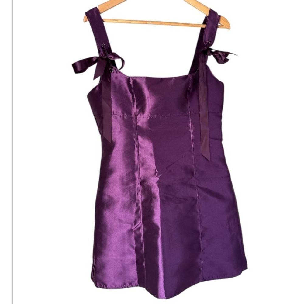 Current Mood dress Purple metallic Bow Straps dolls Kill large